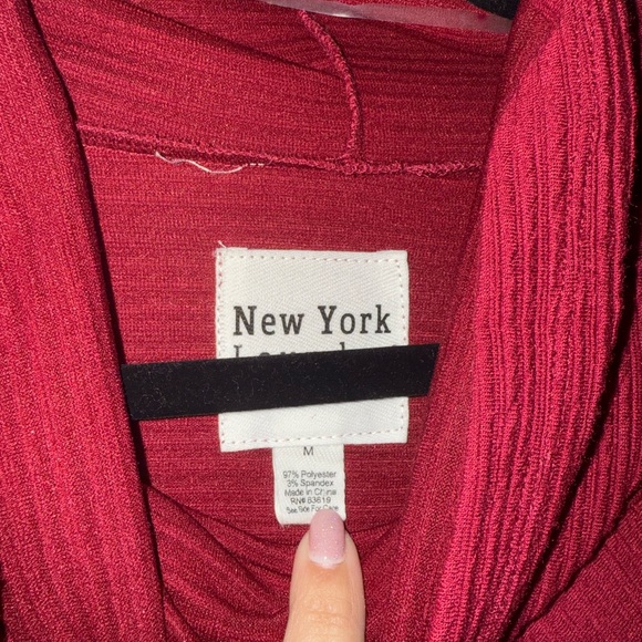 New York Laundry Deep Red Cowl Neck Sweater - Picture 3 of 6